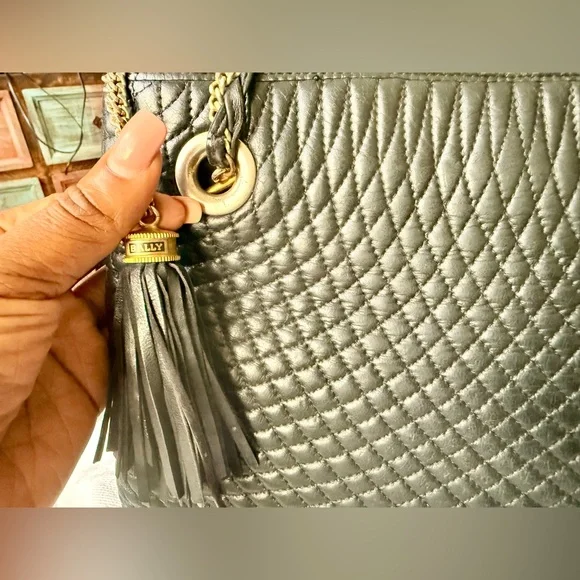 Bally Black Quilted Tote Bag with Gold Accents - Picture 9 of 12